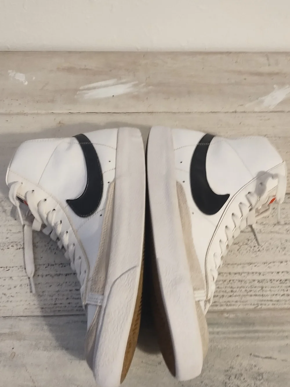 Nike Blazer Mid 77 Boys Size 7Y White Black Casual Leather Shoes Sneakers